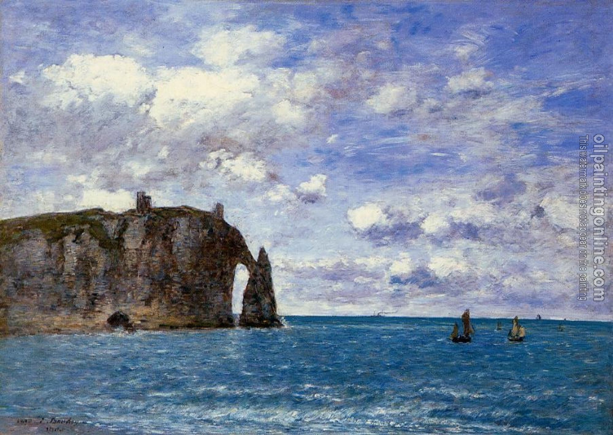 Boudin, Eugene - Etretat, La Falaise d'Aval